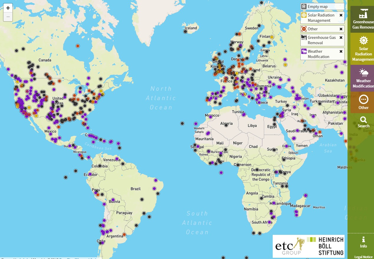 ETC Group Geoengineering Map map.geoengineeringmonitor.org