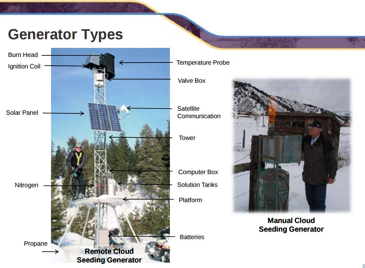 ground based cloud seeding generator map