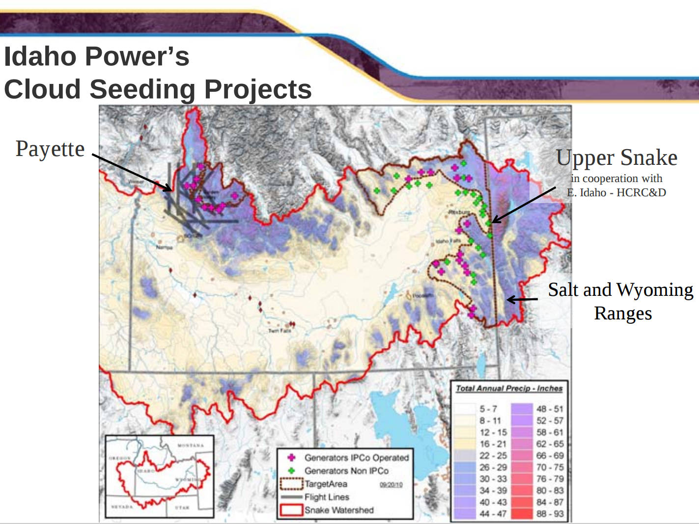 ground based cloud seeding generator map